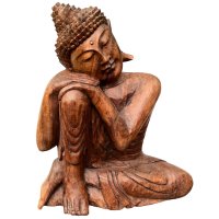 Schlafender Buddha Holz Figur - Ruhend - 40cm groß
