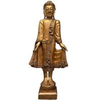 Holz Buddha Figur (83cm) Thailand blattvergoldet
