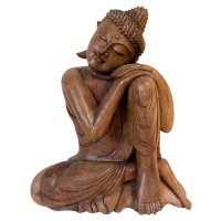 Schlafender Buddha Holz Figur - Ruhend - 51cm groß