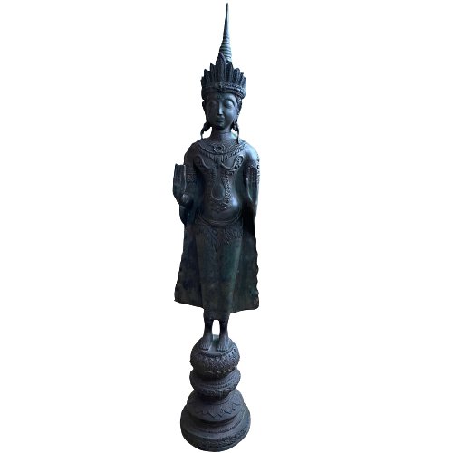 Buddha Statue Bronze stehend Kambodscha 108cm groß