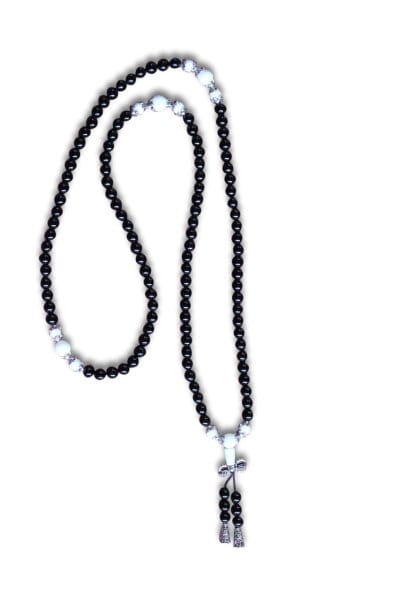 Gebetskette Mala buddhistische Halskette schwarzer Achat Türkis AsienLifeStyle 