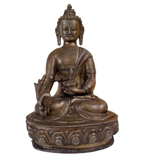 Alte Medizin Buddha Figur Tibet - Bronze