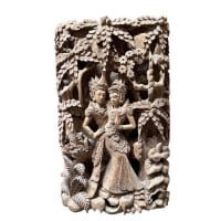 Tempeltänzer Holz Relief Bali aus Sammlung Auflösung