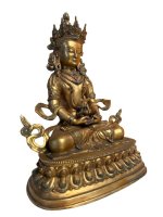 Vergoldete Amitayus Buddha Figur (32cm) Bronze Statue