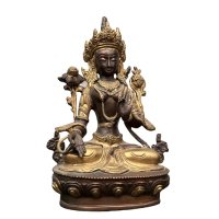 Weiße Tara Buddha Figur (21cm) aus Bronze