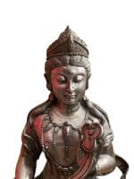 Mahasthamaprapta Buddha Figur Bronze auf Löwen