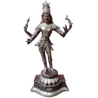 Shiva Figur Bronze Indien mit Reh - 81cm groß