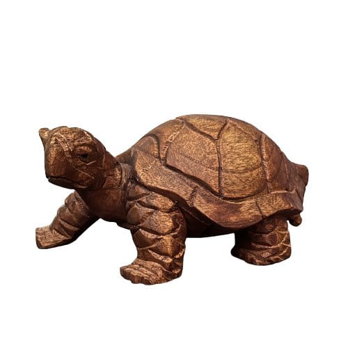 Schildkröte Holz Figur Fengshui Schutz handgeschnitzt