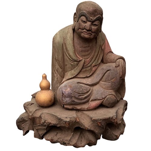 Arhat Lohan Bettelmönch Statue China Holz Figur Asket