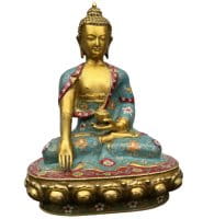 Cloisonné Buddha Figur Bronze Siddharta