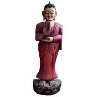 Alter Tibet Buddha (116cm) Holz Figur aus Nachlass