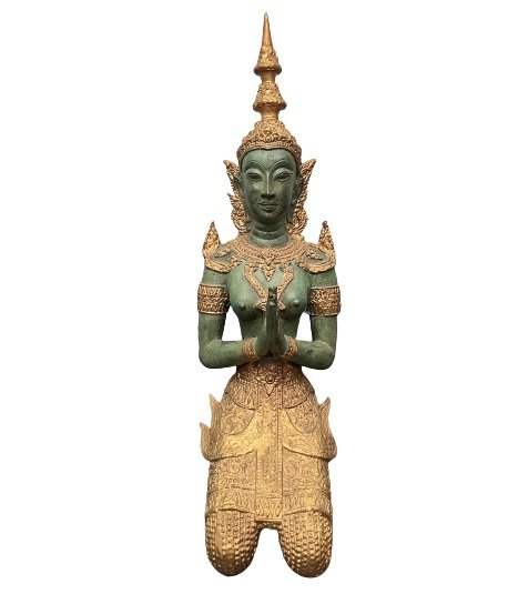 Thailändischer Tempelwächter (33cm) Teppanom Skulptur aus Bronze
