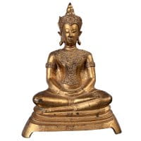 Buddha Figur Bronze Thailand Ayutthaya Meditations Geste
