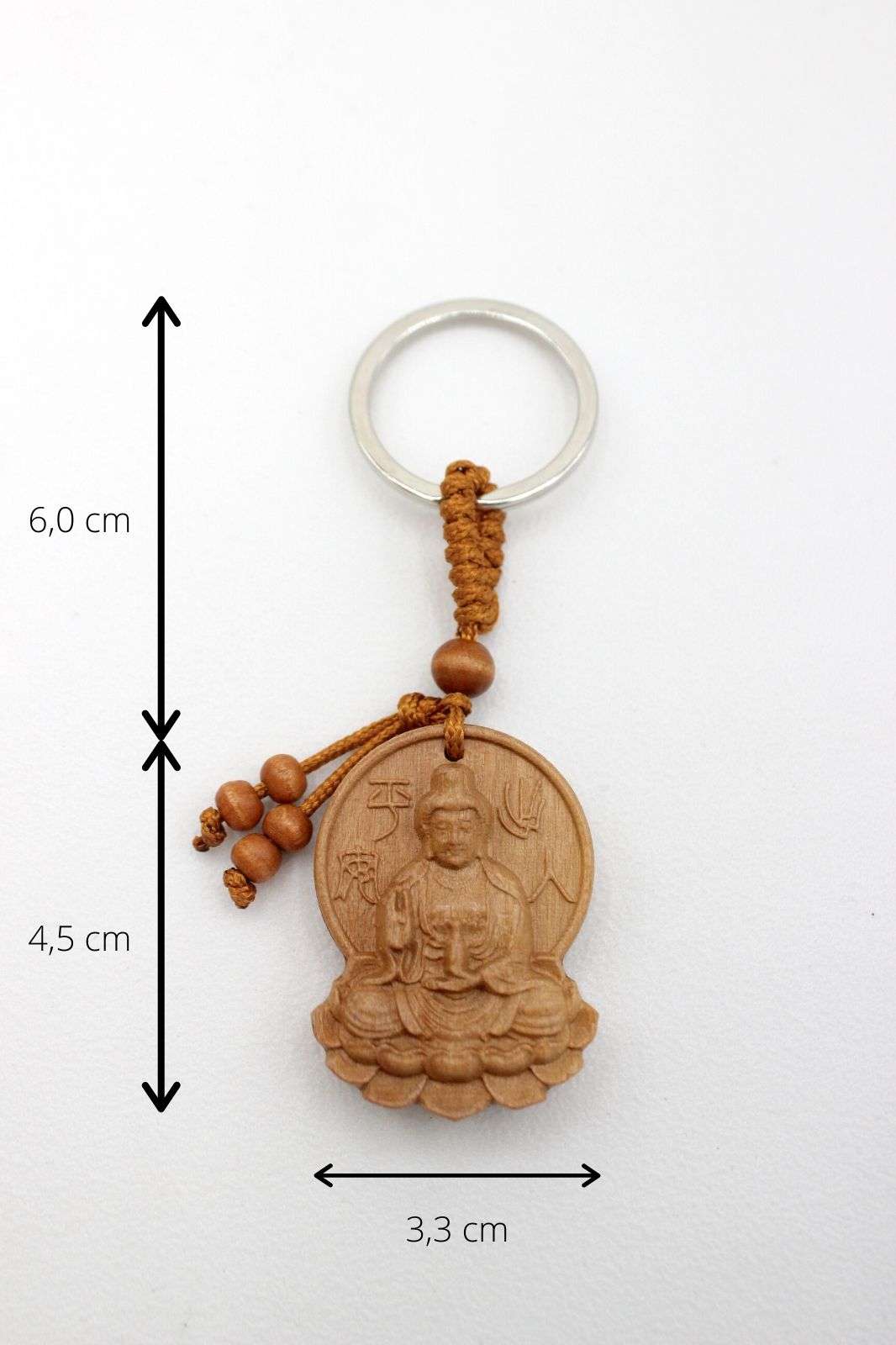 Guanyin Buddha Anhänger Holz Buddhismus Schlüsselanhänger AsienLifeStyle 11cm 