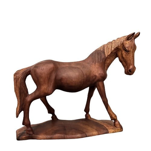 Pferde Skulptur Holz Deko Figur handgeschnitzt