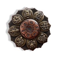 Meditationsrad mit 8 buddhistischen Glückssymbolen