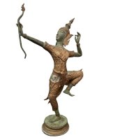 Arjuna Bogenschütze Figur (45,5cm) Bronze Krieger Tempelwächter