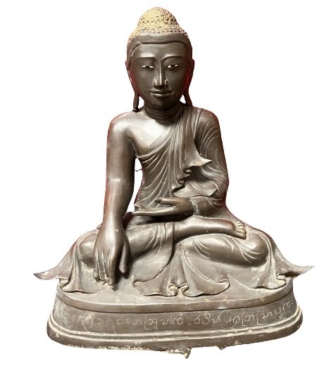 Buddha Figur Bronze Burma Skulptur