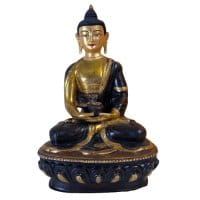 Amitabha Buddha Bronze Figur (21cm) 24 K feuervergoldet
