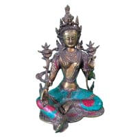 Grüne Tara Buddha Figur Bronze Tibet