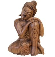Schlafender Buddha Holz Figur - Ruhend - 50cm groß