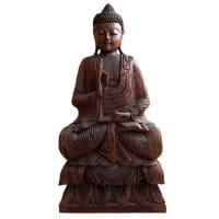 Lehrende Holz Buddha Figur (100cm) Vitarka Mudra