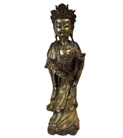 Stehende Kwan-Yin Buddha Figur, Bronze