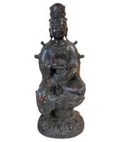 Cloisonne Kwan-Yin Buddha (33cm) Figur aus Bronze