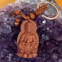 Buddha Schlüsselanhänger - Guanyin - Rosenholz Anhänger