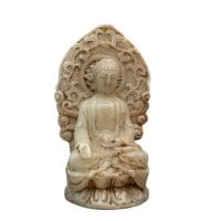 Jade Buddha Figur China mit Relief - 12cm groß