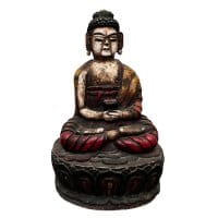 Tibetischer Amitabha Buddha (24cm) Holz Figur