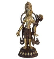 Padmapani Buddha Figur Bronze - 24K Feuervergoldung
