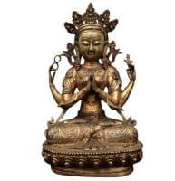 Buddha Figur Bronze Chenrezig Avalokiteshvara - 43 cm groß