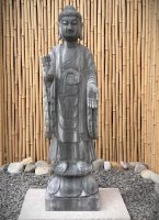 Garten Buddha Figur 100cm groß aus Naturstein
