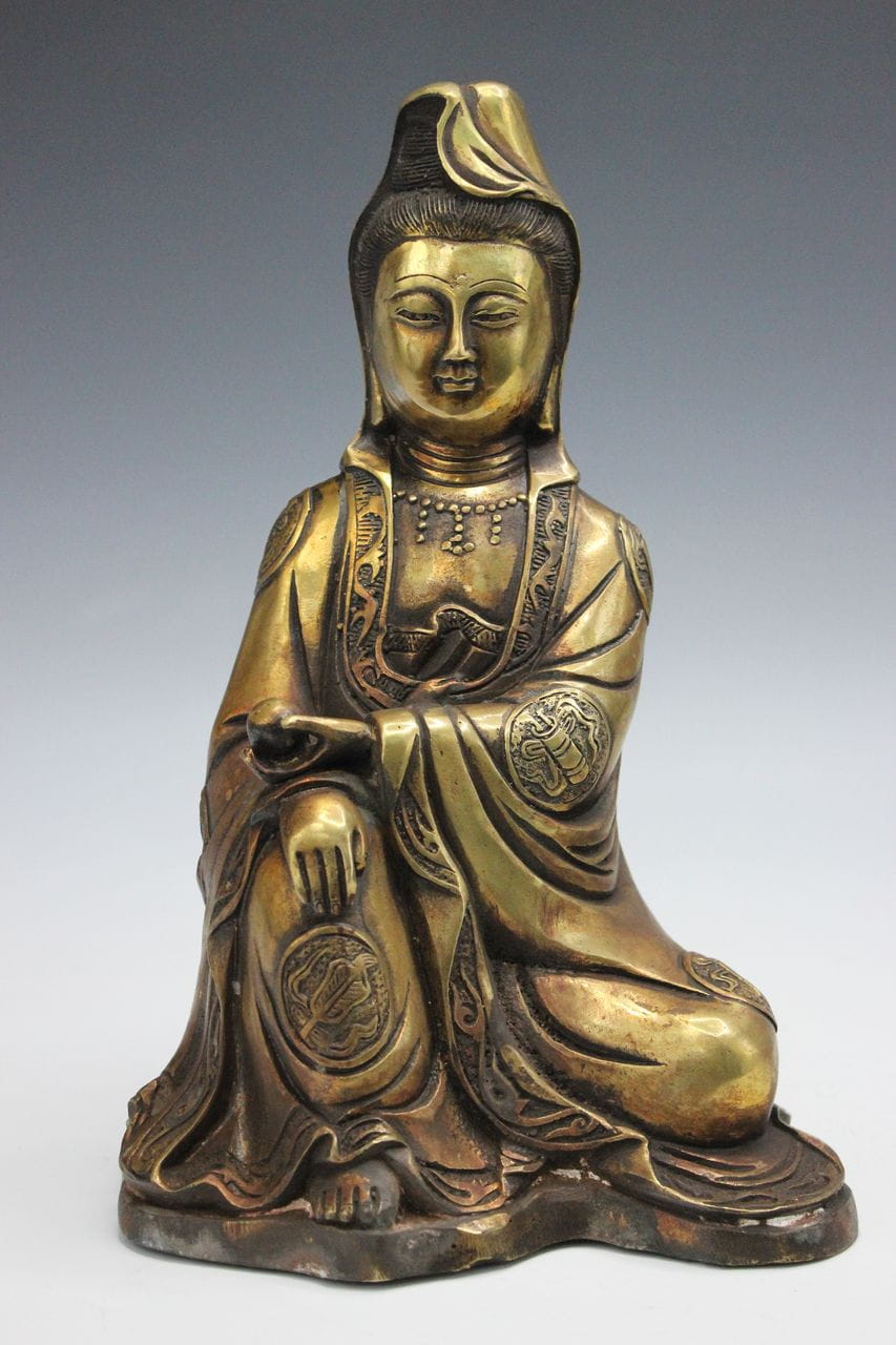 Kwan-Yin Buddha Figur Anhänger Bronze Guanyin Schmuck Buddhafigur AsienLifeStyle 