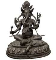 Ganesha Figur Bronze (37,5cm) Elefantengott Himalaya Statue