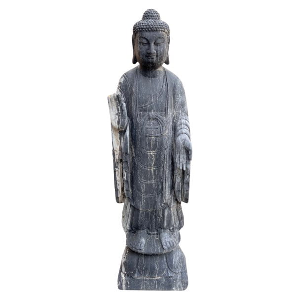 Garten Buddha Figur 90cm groß aus Naturstein