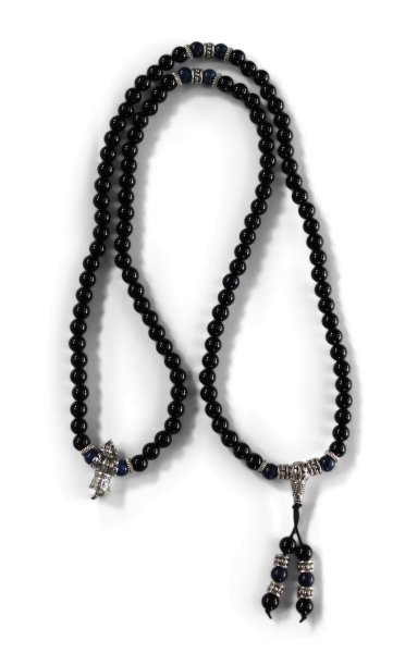 Gebetskette Mala - Obsidian & Lapis Beads