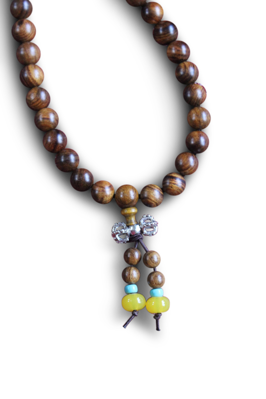 Herz Kette Buddhistische Mala Gebetskette Halskette Rosenholz Türkis Perlen 