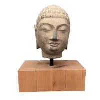 Buddha Kopf Skulptur (40cm) Naturstein Siddharta Gautama