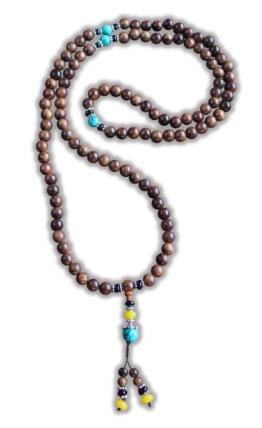 Buddhistische Halskette Mala, Rosenholz