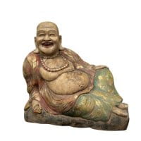 Glücks Buddha Figur Holz China