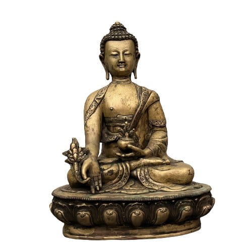 Medizin Buddha Figur aus Bronze, Tibet