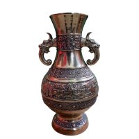 China Vase Drachen Henkel - Messing - 60cm groß