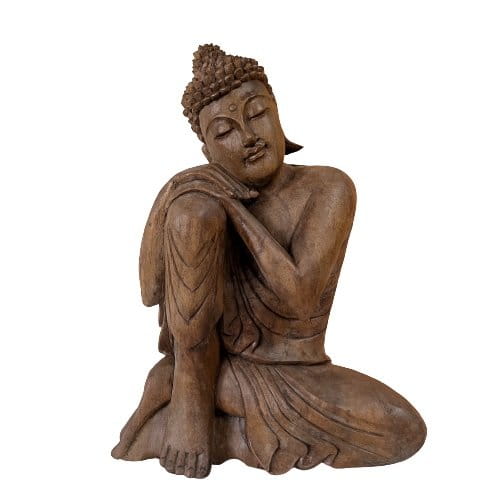 Schlafender Buddha Holz Figur - Ruhend