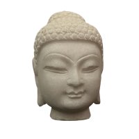 Buddha Kopf Marmor Stein weiß - 16cm groß