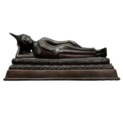 Liegende Buddha Figur Thailand Bronze